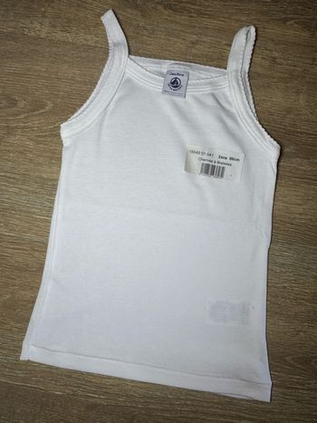T-shirt à bretelles blanc Petit Bateau 