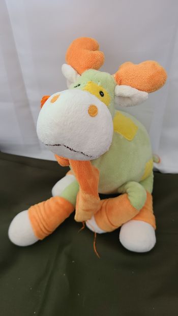 peluche elan cerf Vache vert orange echarpe patchwork toys'land lesté