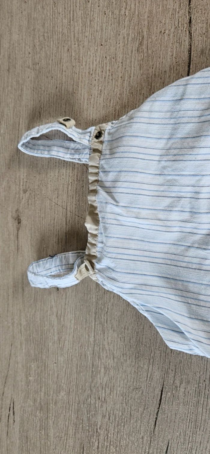 Robe courte à bretelle, blanche à lignes, Jean Bourget, taille 6 ans, nickel - photo numéro 4