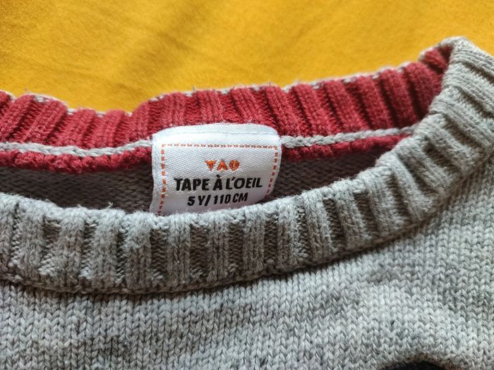 Pull gris marque tape a l'oeil en 5 ans - photo numéro 3