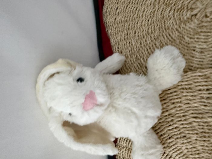 Doudou lapin HISTOIRE D'OURS beige nez rose - photo numéro 4