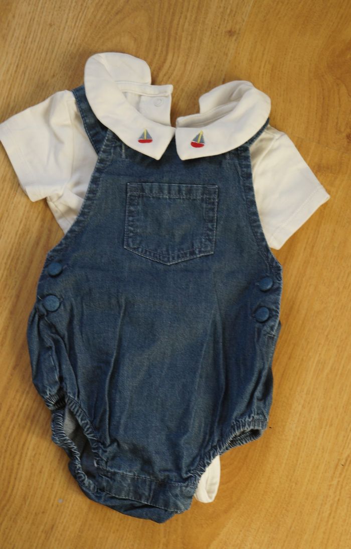 Ensemble salopette+bodie 3/6mois
