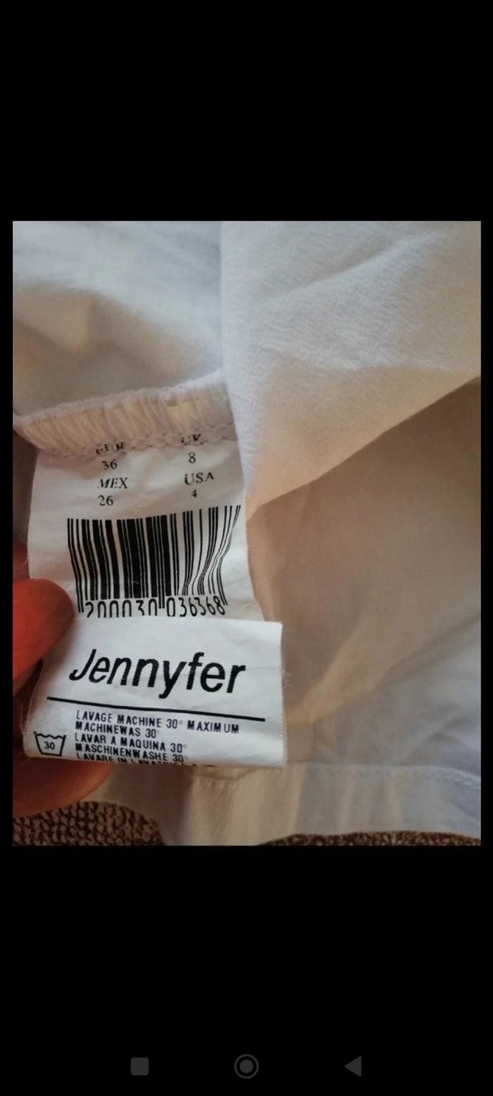 Chemisier blanc col V manches 3/4 Jennyfer taille 36 - photo numéro 4