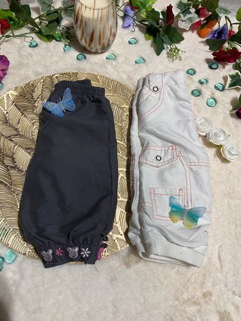 🩶 Lot 2 pantalons amples baggy bébé 6 mois – Très bon état !🩶