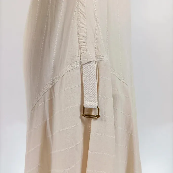 robe asymétrique IKKS beige et blanche empiècement bohème bretelles réglables taille 36 A313 - photo numéro 13