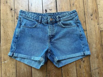 Short en jeans coton bleu avec revers 36 H&M