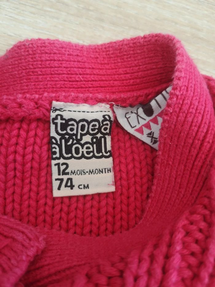 Gilet épais hicer rose 12 mois - photo numéro 3