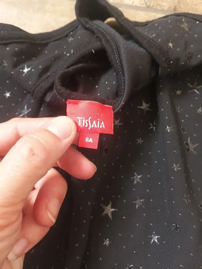 Robe sans manche fête cérémonie anniversaire mariage Noël Fille 6 ans étoiles tulle Tissaia - photo numéro 2