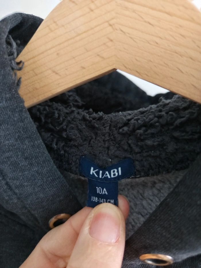 Sweat gris à capuche intérieur polaire 10 ans - photo numéro 3