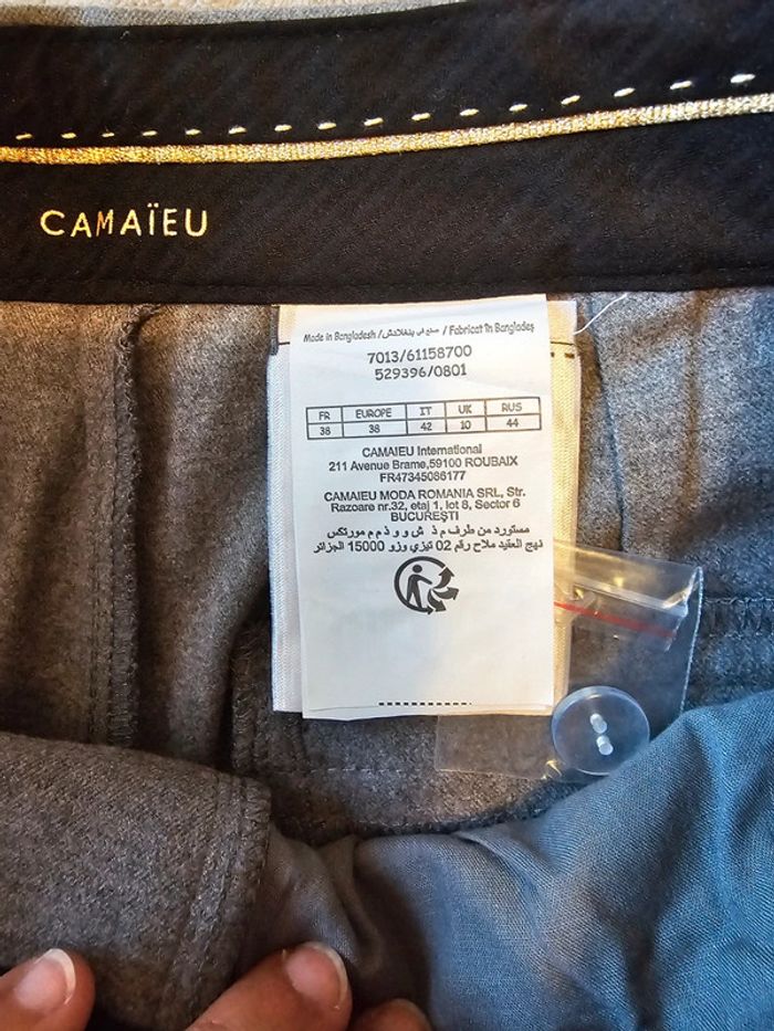 Pantalon droit Camaïeu Taille 38 - photo numéro 4
