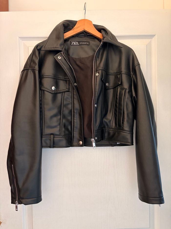 Veste en cuir Zara - photo numéro 3
