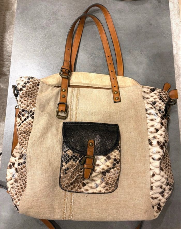 Sac à main en toile et cuir 👜 - photo numéro 2