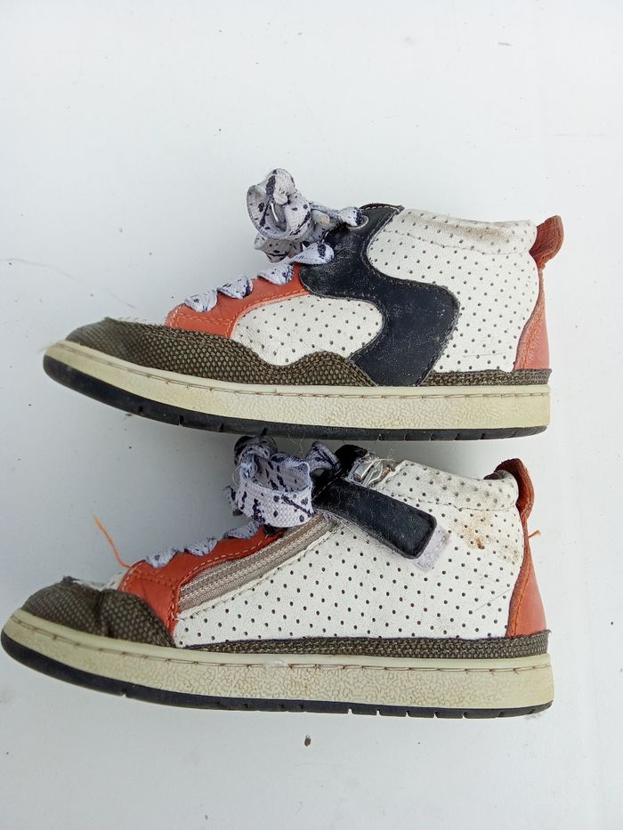 Chaussures garçon taille 24 montantes, hiver, cuir, à lacets, à enfiler - photo numéro 3