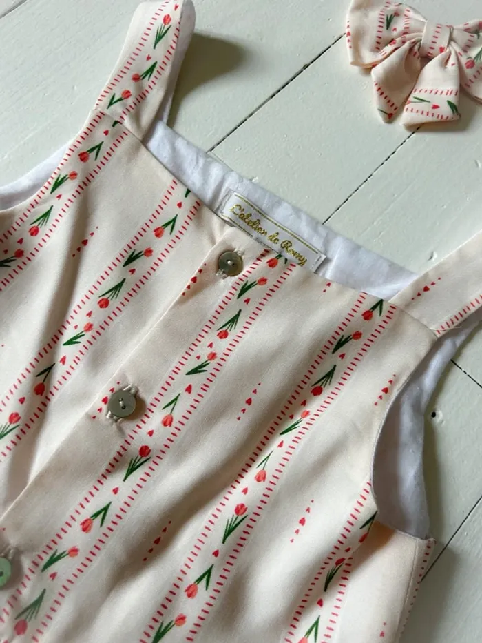 Blouse top et noeud créatrice imprime romantique 7 ans - photo numéro 7