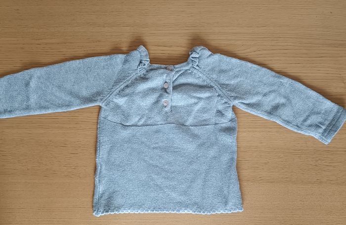 Pull Sergent Major coton motif chat gris 24 mois 86 cm fille - photo numéro 5