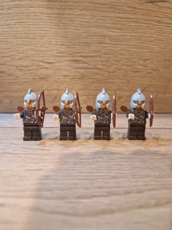 Figurines type lego 4 guerriers du rohan seigneur des anneaux