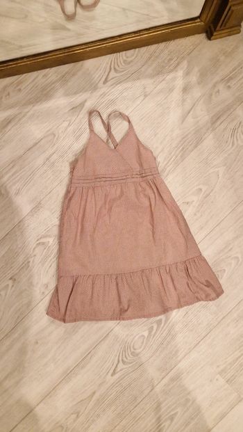 Superbe robe bain de soleil à fleurs corail grise et blanche Cyrillus 🌸 4 ans