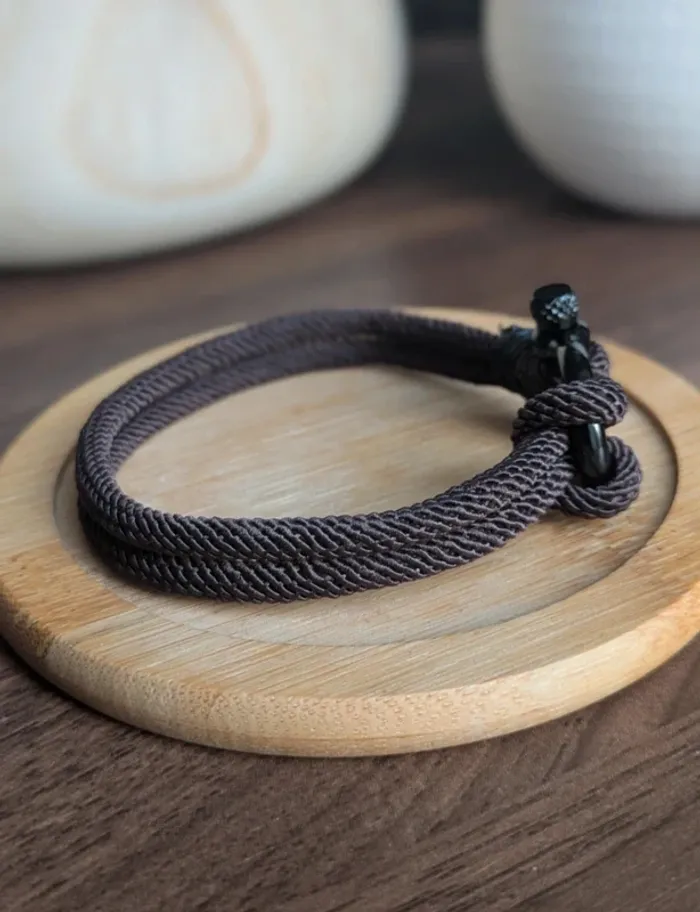 Bracelet marin cordon marron inspiration Fred idée cadeau fête des pères - photo numéro 3