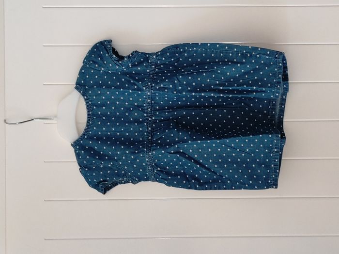 Bel ensemble 3 pièces bébé fille 12 mois – étoiles bleu/blanc - photo numéro 2