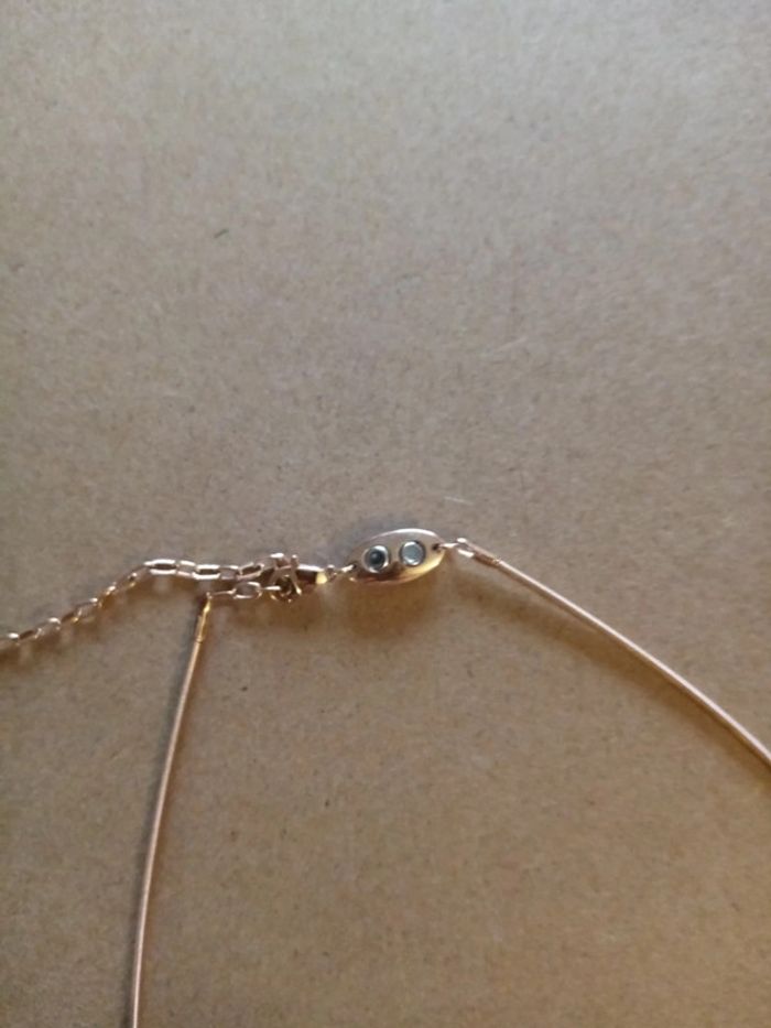 Collier et pendentif zèbrés dorés magnetiques - photo numéro 2