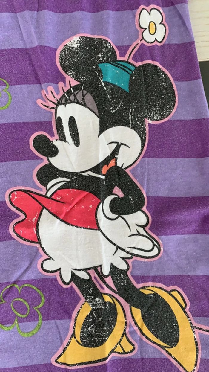 Robe bretelles rayée violette 8 ans Minnie Disney - photo numéro 3