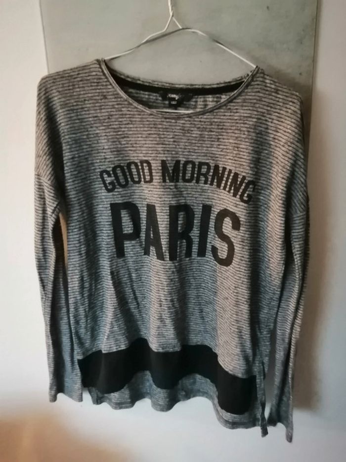 T-shirt long "good morning Paris" - photo numéro 4