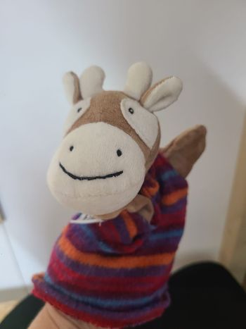 DOUDOU VACHE MARIONNETTE MOULIN ROTY LA GRANDE FAMILLE TRICOT