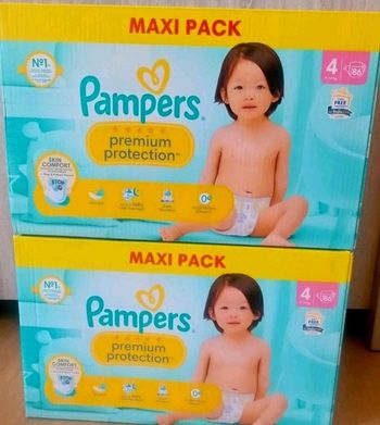 Lot 2 cartons  couches pampers premium protection T4