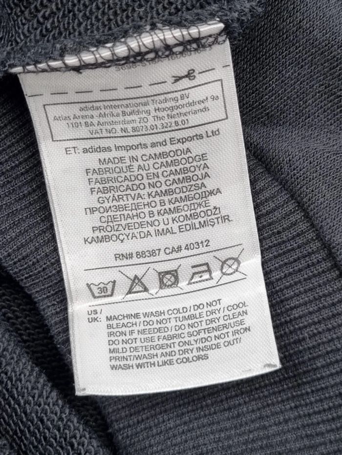 Sweat noir Adidas Trefoil – Taille XS Femme (mesures en photos) - photo numéro 9