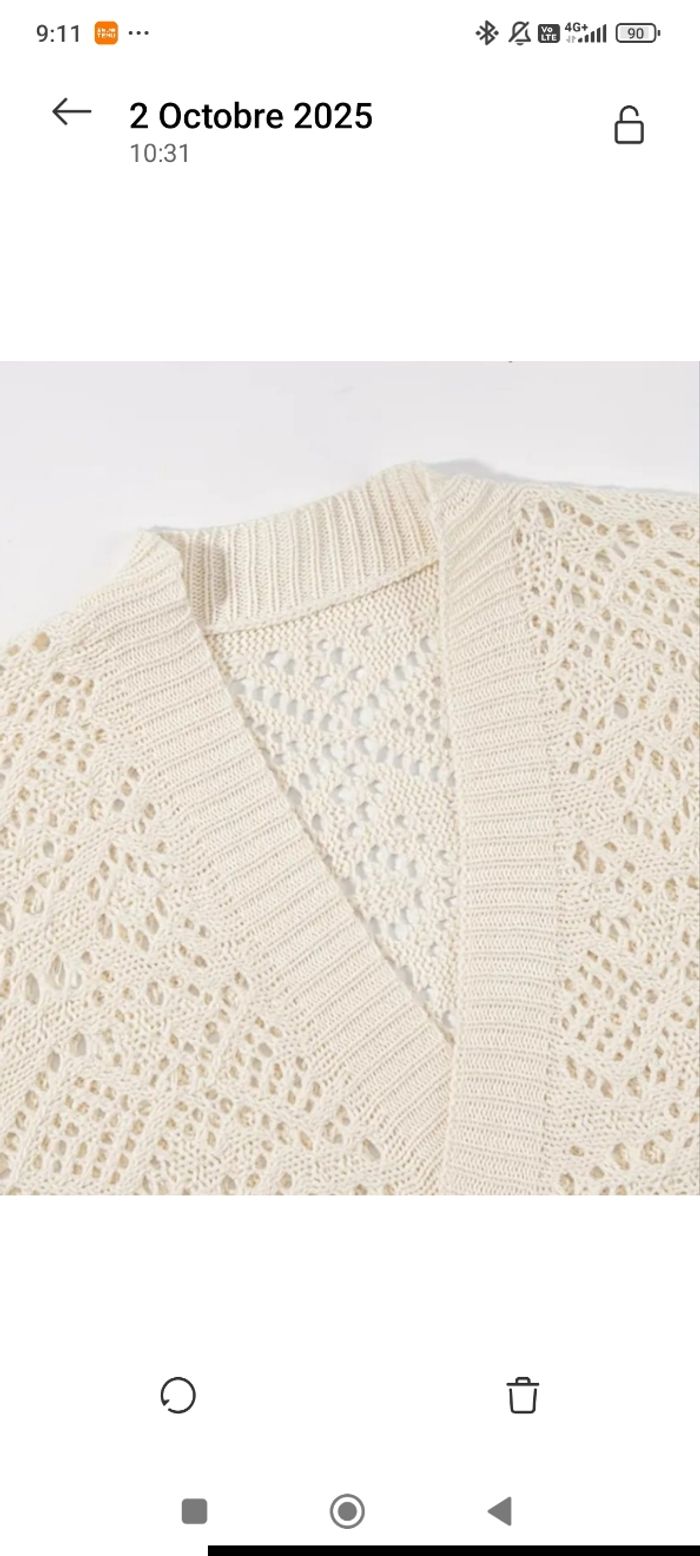 Cardigan cache coeur beige taille xl - neuf - photo numéro 2