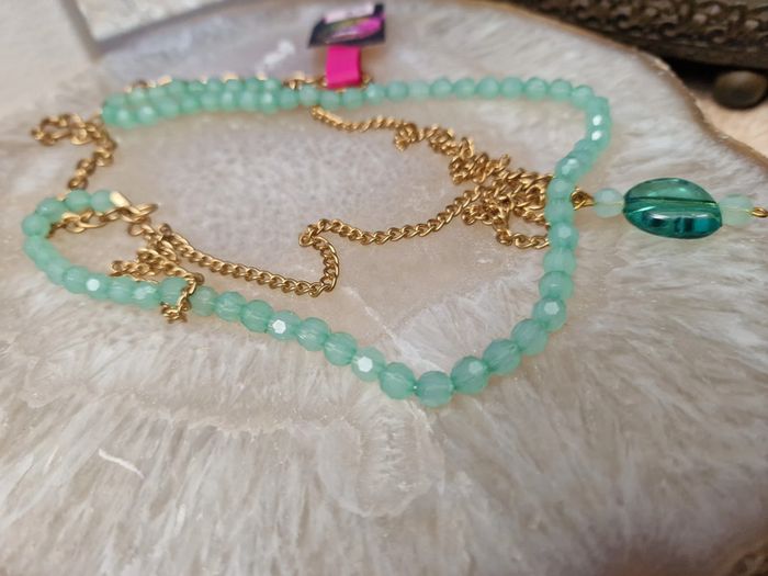 Collier Sautoir Doré Vert - photo numéro 10