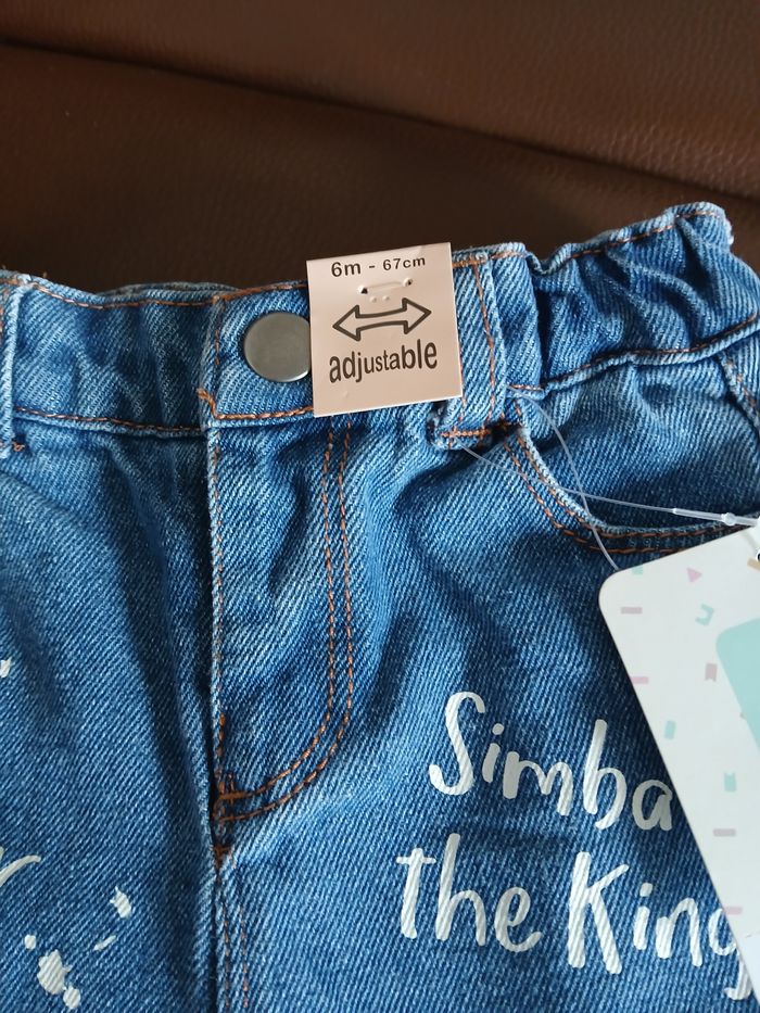 short en jean's mixte taille reglable le roi lion disney 67 cm 6 mois - photo numéro 5