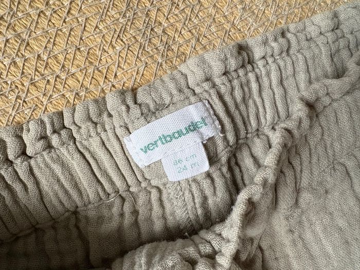 Short gaze coton vert kaki Vertbaudet 24 mois 2 ans - photo numéro 4