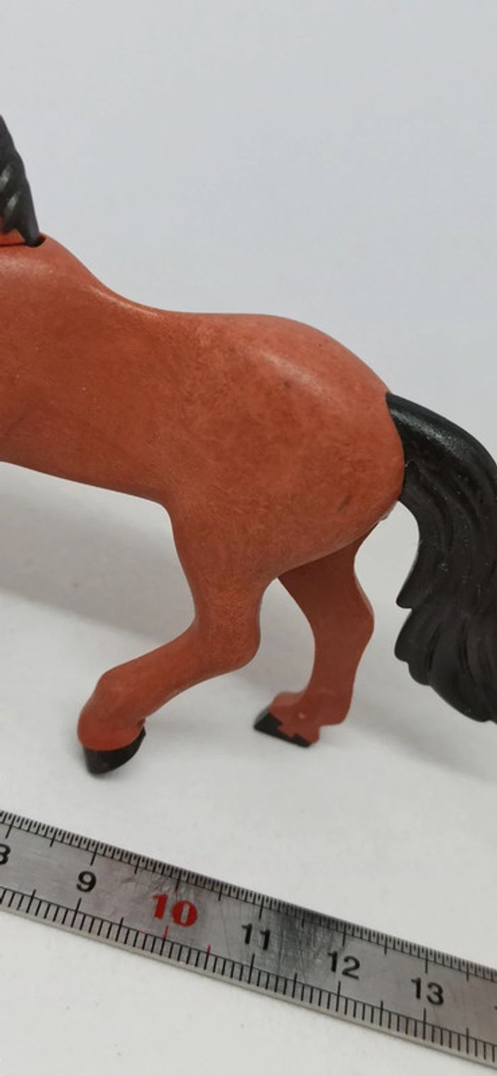Cheval marron foncé avec poulain playmobil - photo numéro 4