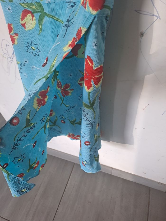 Robe bleu à fleurs Basic One Taille 38 - photo numéro 4