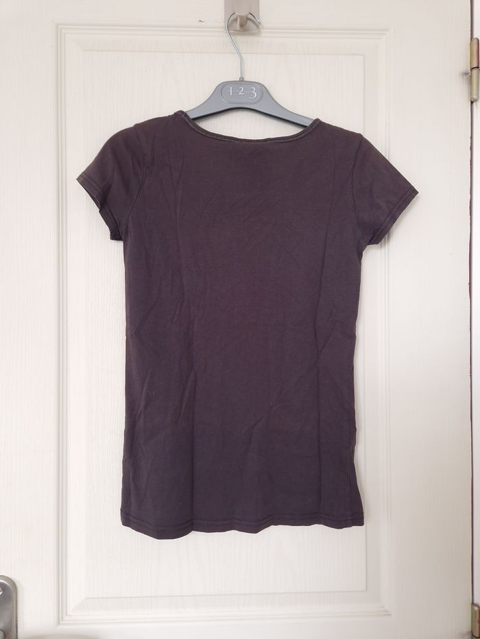 Tee-shirt marron femme Bershka taille S/36 - photo numéro 2
