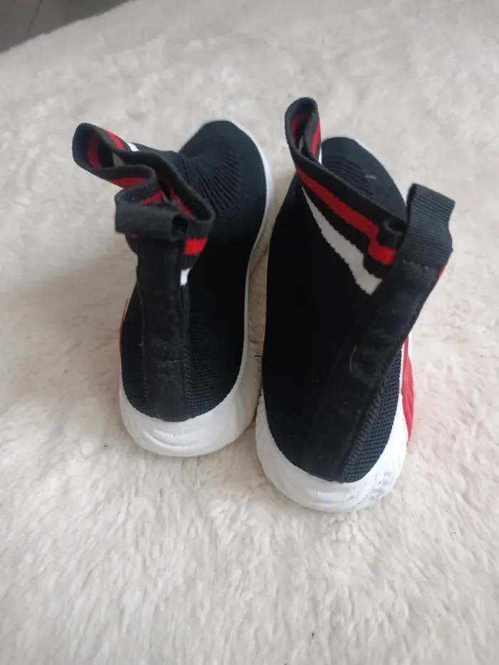 Basket textile noir rouge taille 38 - photo numéro 2