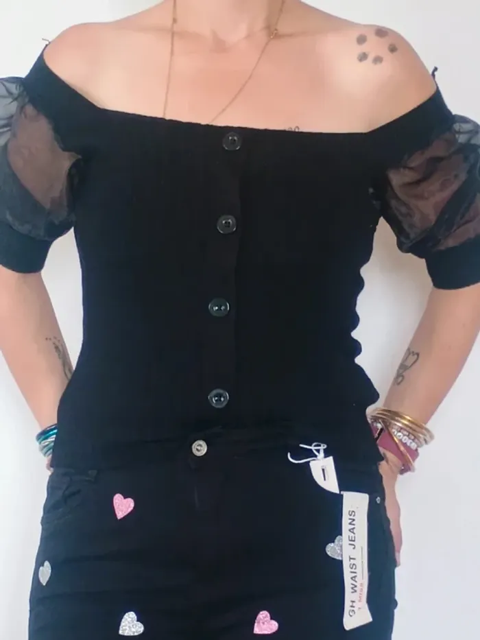 jean noir coeur M - photo numéro 5