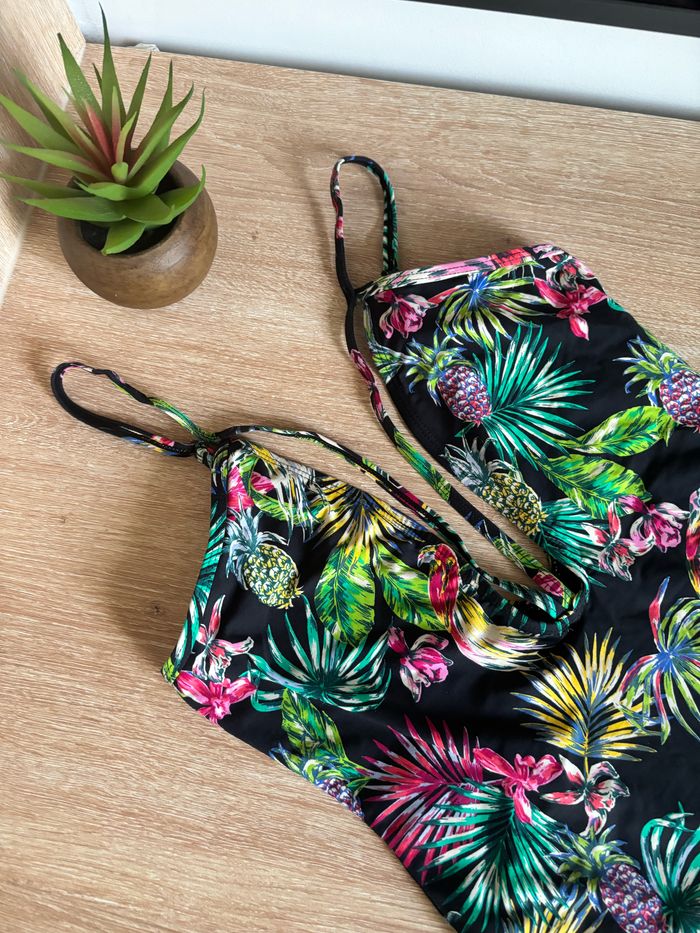 Maillot de bain une pièce imprimé tropical atmosphère taille S/M - photo numéro 2