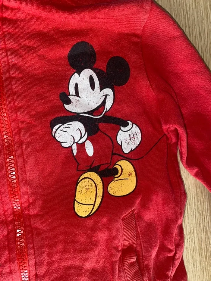 Gilet sweat capuche zippé Mickey mouse Disney garçon mixte 5 ans - photo numéro 3