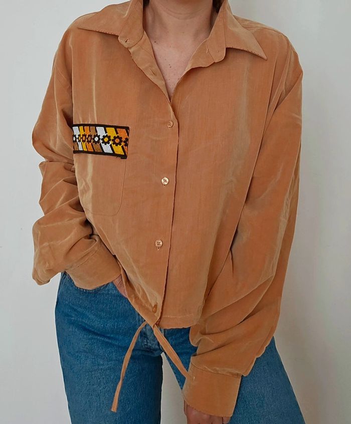 Chemise terracota upcyclée - photo numéro 4