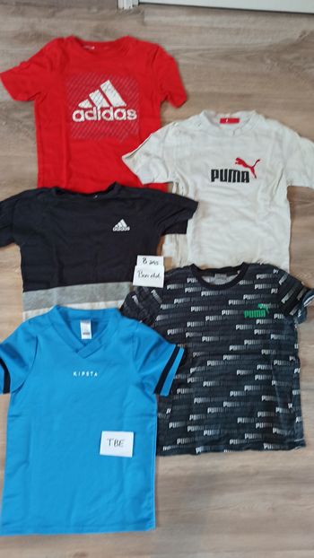 Lot de t-shirts de sport 8 ans bon état