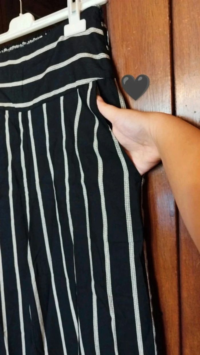 Pantalon large à rayures élastique 2 poches XS y2k - photo numéro 3