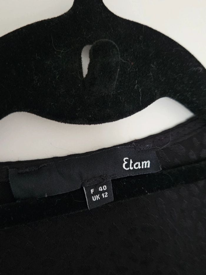 Robe noire portefeuille satinée léopard Etam - photo numéro 2