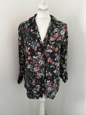 Chemisier noir à fleurs Promod S