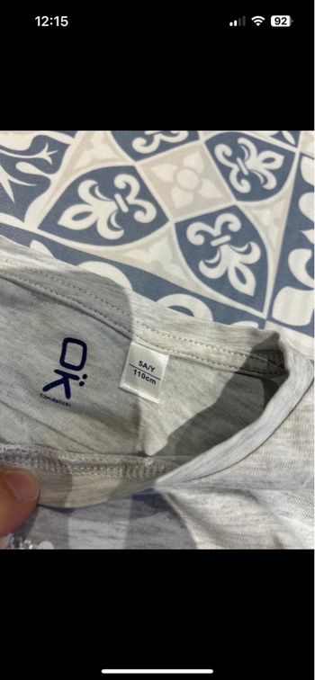 Teeshirt manches longues à sequin gris clair motif volcan