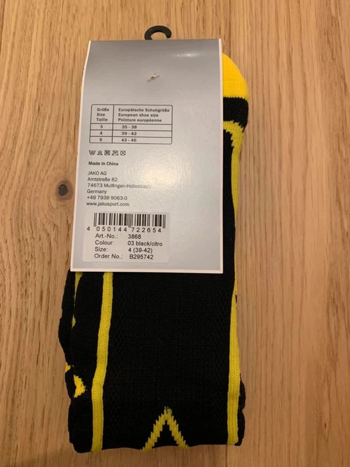 Chaussettes de foot taille S jaune et noir - photo numéro 3