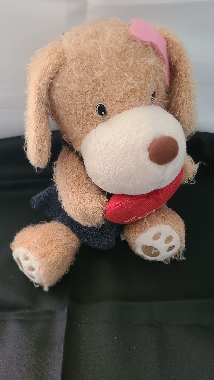 peluche chien coeur love robe accademia - photo numéro 4