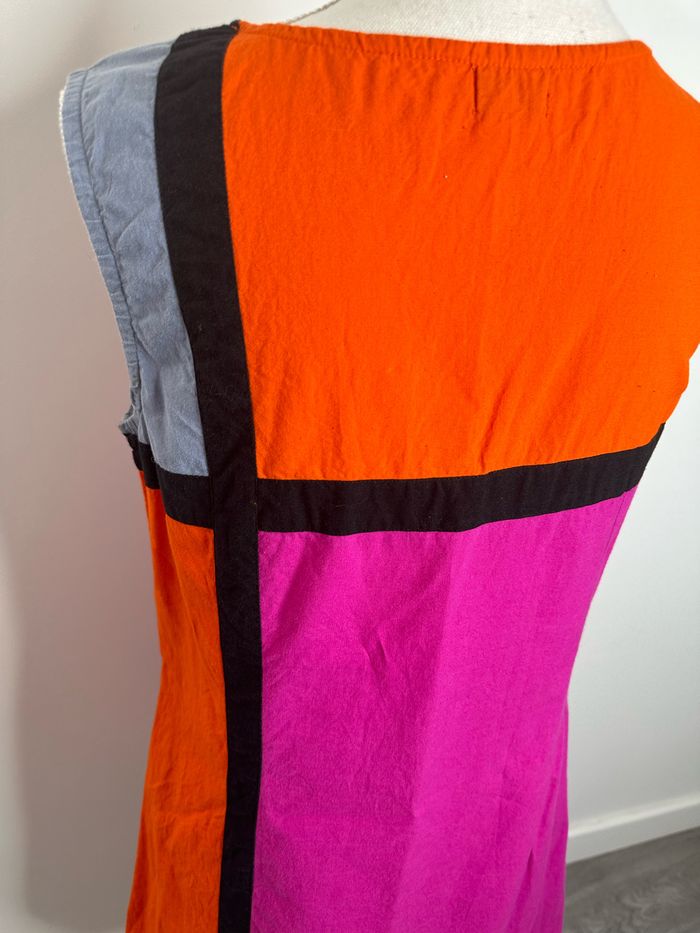 Robe seventies orange et rose Kaliyog T38 M - photo numéro 5