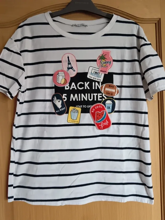 Tee-shirt marinière Zara patch